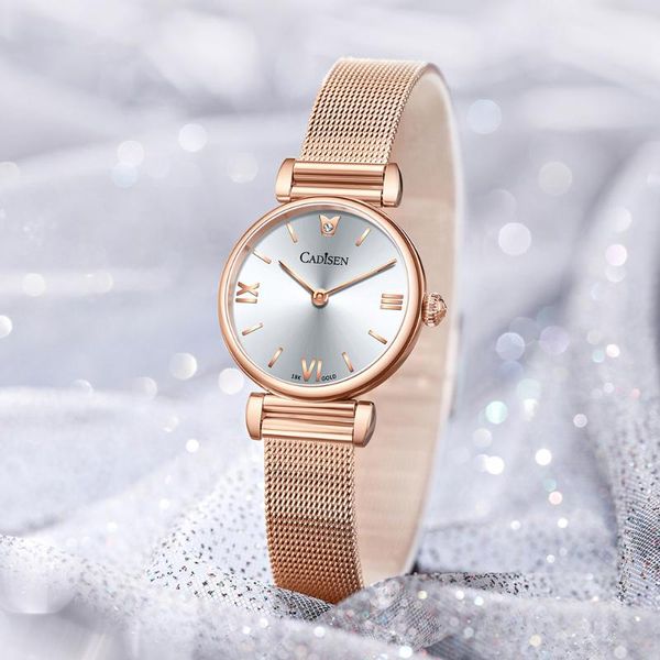 wristwatches 2021 cadisen 18k gold woman watch stainless steel mesh belt wristwatch 30m waterproof quartz, Slivery;brown
wristwatches 2021 cadisen 18k gold woman watch stainless steel mesh belt wristwatch 30m waterproof quartz, Slivery;brown