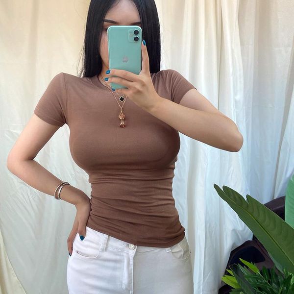 women's t-shirt summer t shirts 2021 fashion girls short sleeve slim t-shirts women cotton modal pink korean tee shirt femme, White
women's t-shirt summer t shirts 2021 fashion girls short sleeve slim t-shirts women cotton modal pink korean tee shirt femme, White