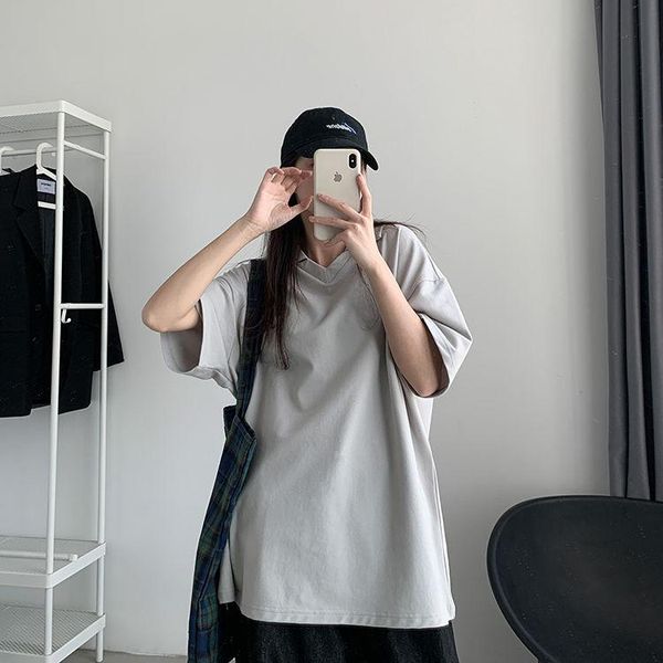 women's t-shirt woman short sleeve solid simple turn-down collar leisure fashion all-match tees korean style harajuku female clothing, White
women's t-shirt woman short sleeve solid simple turn-down collar leisure fashion all-match tees korean style harajuku female clothing, White