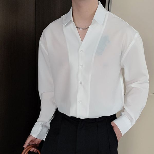 men's casual shirts autumn 2021 men's formal business shirts, office and social party clothes, v-neck long sleeves, tight fitting, White;black
men's casual shirts autumn 2021 men's formal business shirts, office and social party clothes, v-neck long sleeves, tight fitting, White;black