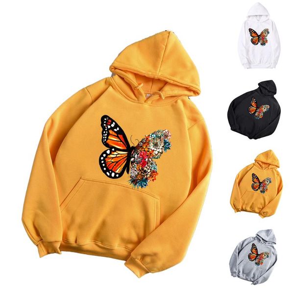 women's hoodies & sweatshirts butterfly autumn winter womens floral long sleeve hoodie casual pockets hooded sweatshirt basic blouse, Black
women's hoodies & sweatshirts butterfly autumn winter womens floral long sleeve hoodie casual pockets hooded sweatshirt basic blouse, Black
