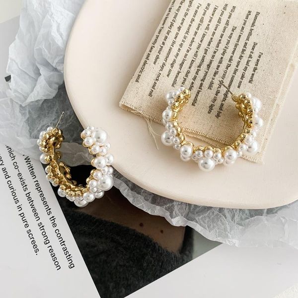 hoop & huggie lovoacc retro baroque pearl c shape earrings for women elegant imitation crystal flower circle brincos 2021, Golden;silver
hoop & huggie lovoacc retro baroque pearl c shape earrings for women elegant imitation crystal flower circle brincos 2021, Golden;silver
