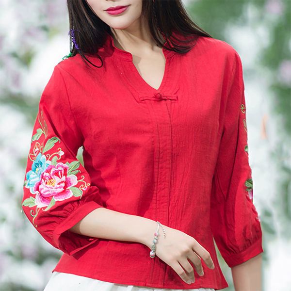 2021 new ethnic floral embroidery blouse women 3/4 puff sleeve summer solid color red v neck plus size tees ladies clothes 6qep, White
2021 new ethnic floral embroidery blouse women 3/4 puff sleeve summer solid color red v neck plus size tees ladies clothes 6qep, White
