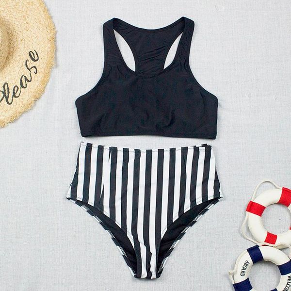 women's summer striped high waist high cut bikini set two piece swimsuit
women's summer striped high waist high cut bikini set two piece swimsuit