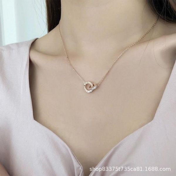 chains ms chain necklace titanium steel with roman characters zircon double loop clavicle simple fashion pendant jewelry, Silver
chains ms chain necklace titanium steel with roman characters zircon double loop clavicle simple fashion pendant jewelry, Silver