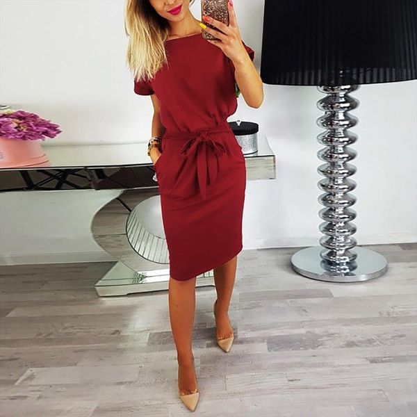 vintage boho pocket bandage women dress office casual summer short sleeve party club, Black;gray
vintage boho pocket bandage women dress office casual summer short sleeve party club, Black;gray