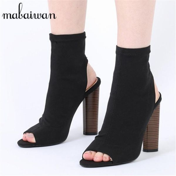 boots mabaiwan black women stretch fabric ankle peep toe slingback high heels elastic sock botas summer sandals
boots mabaiwan black women stretch fabric ankle peep toe slingback high heels elastic sock botas summer sandals