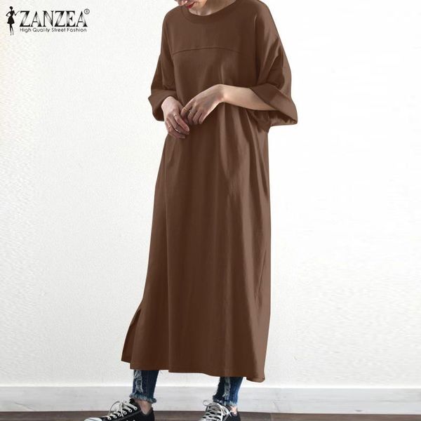 casual dresses o neck loose sundress plus size 2021 zanzea women autumn 3/4 sleeve long dress elegant solid side split vestidos kaftan femal, Black;gray
casual dresses o neck loose sundress plus size 2021 zanzea women autumn 3/4 sleeve long dress elegant solid side split vestidos kaftan femal, Black;gray