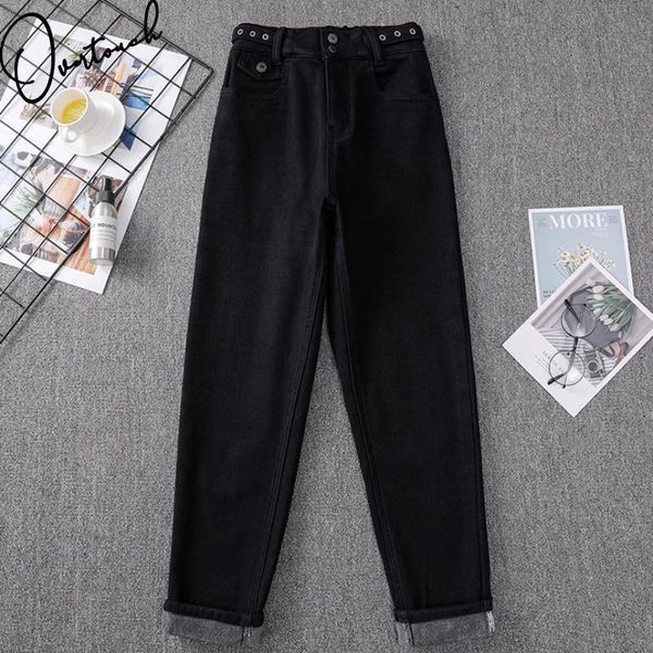 women's jeans overtouch autumn winter women cothing oversize cotton denim harem pants fleece thick warm elastic waist lady trousers, Blue
women's jeans overtouch autumn winter women cothing oversize cotton denim harem pants fleece thick warm elastic waist lady trousers, Blue