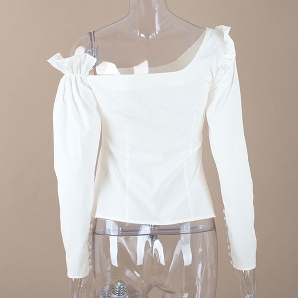 2021 new women elegant white blouse long sleeve off shoulder irregular skew collar shirts female button slim pullover ruffle zmcs
2021 new women elegant white blouse long sleeve off shoulder irregular skew collar shirts female button slim pullover ruffle zmcs