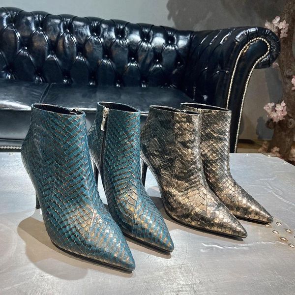boots winter 2021 french versatile net red ins imported snakeskin light luxury pointed side zipper high heel, Black
boots winter 2021 french versatile net red ins imported snakeskin light luxury pointed side zipper high heel, Black