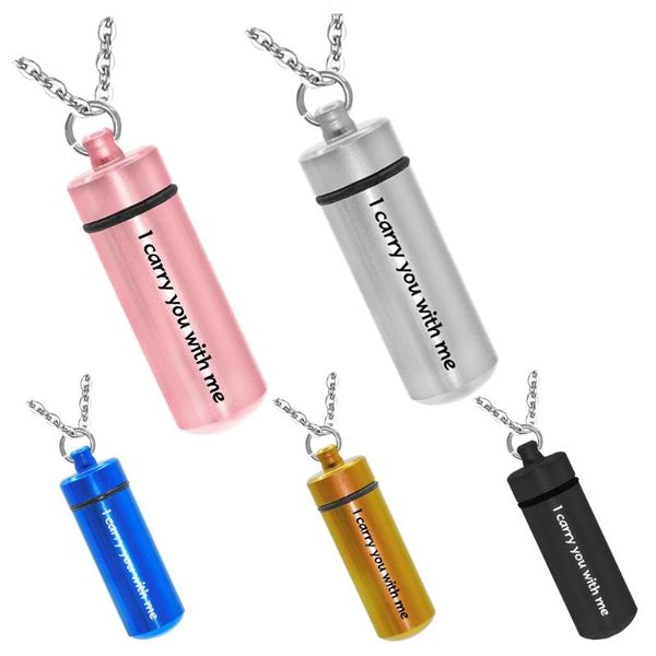 pendant necklaces rose gold/black ,5 colors aluminum alloy cylinder memorial cremation jewelry for ashes necklace urn pendant-i carry you wi, Silver
pendant necklaces rose gold/black ,5 colors aluminum alloy cylinder memorial cremation jewelry for ashes necklace urn pendant-i carry you wi, Silver