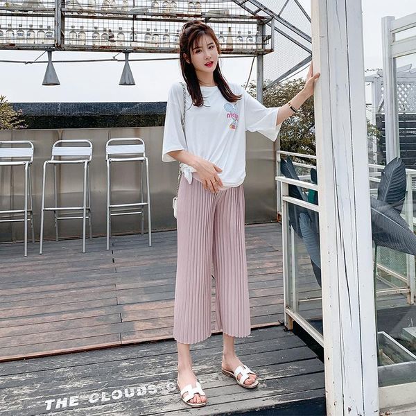 638# summer thin pleated chiffon maternity pants wide leg loose belly pants clothes for pregnant women 7/10 length pregnancy, White
638# summer thin pleated chiffon maternity pants wide leg loose belly pants clothes for pregnant women 7/10 length pregnancy, White