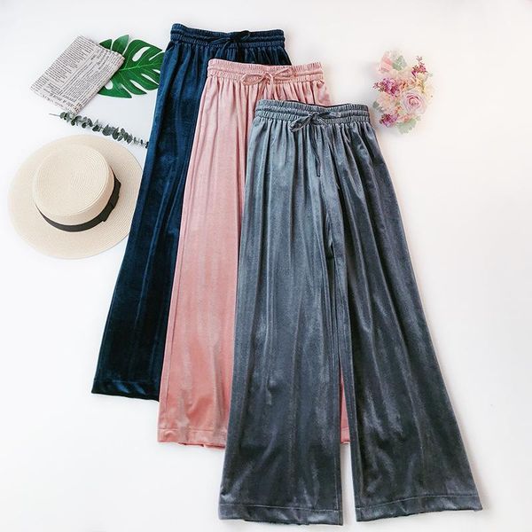 women's pants & capris velvet wide leg women straight pantalones elastic waist trousers casual bottoms loose high warm palazzo, Black;white
women's pants & capris velvet wide leg women straight pantalones elastic waist trousers casual bottoms loose high warm palazzo, Black;white