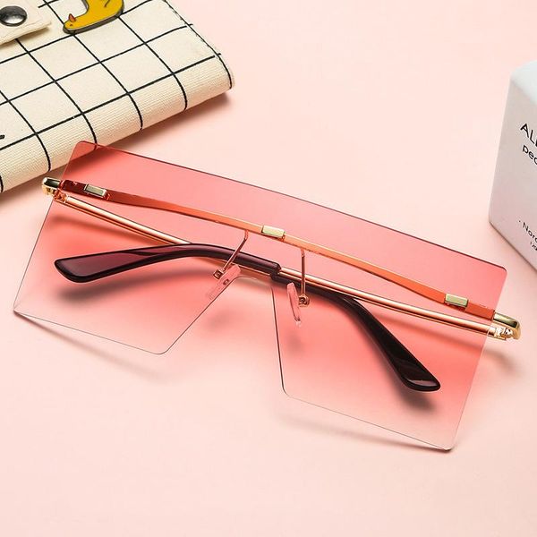 sunglasses vintage pink rimless women men square oversized sun glasses female designer big frame gradient oculos, White;black
sunglasses vintage pink rimless women men square oversized sun glasses female designer big frame gradient oculos, White;black