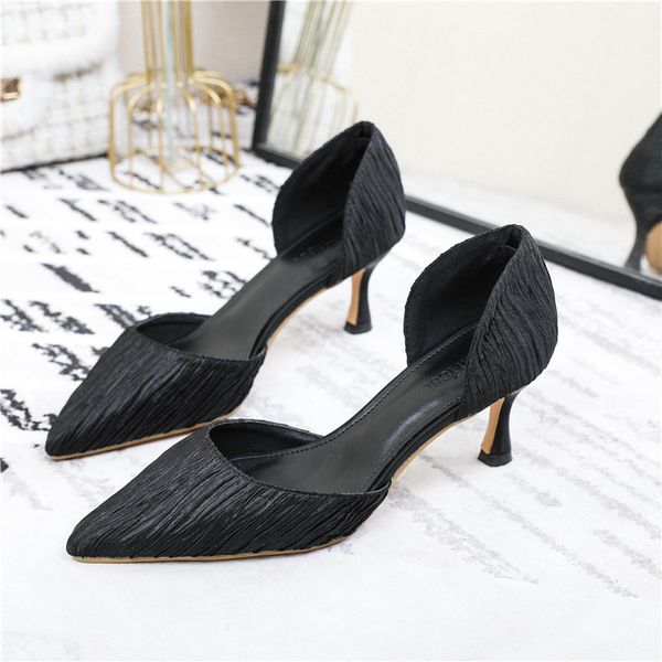 sandals pumps womens 2021 new summer french stiletto heel pointed high heel shoes shallow mouth satin hollow simple womens shoes, Black
sandals pumps womens 2021 new summer french stiletto heel pointed high heel shoes shallow mouth satin hollow simple womens shoes, Black