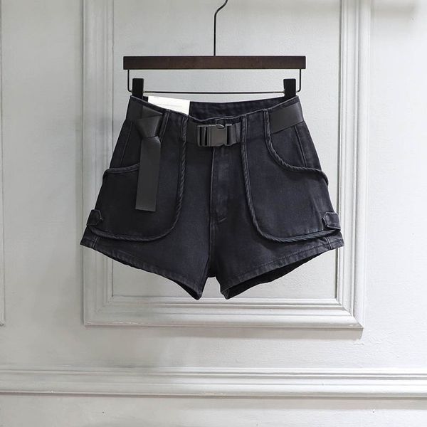 2021 new summer women high waist loose black denim with belt casual female solid color wide leg jeans shorts 3a9s, White;black
2021 new summer women high waist loose black denim with belt casual female solid color wide leg jeans shorts 3a9s, White;black