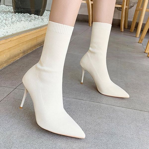 boots knitting sock women's ankle ladies pointed toe high thin heels mesh autumn shoes solid party footwear plus size, Black
boots knitting sock women's ankle ladies pointed toe high thin heels mesh autumn shoes solid party footwear plus size, Black