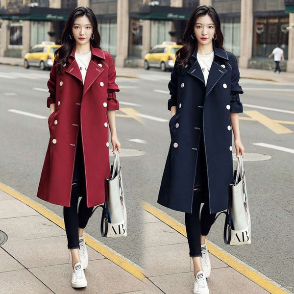 vertical sense windbreaker women's mid long 2020 new korean loose temperament small spring and autumn fashion coat, Tan;black
vertical sense windbreaker women's mid long 2020 new korean loose temperament small spring and autumn fashion coat, Tan;black