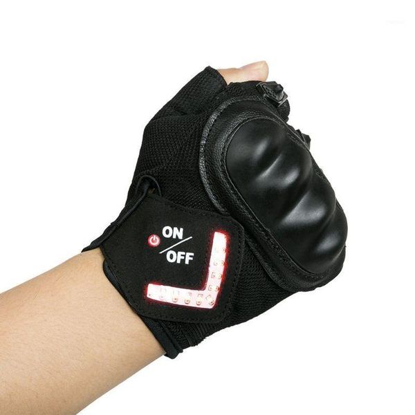 1pair rechargeable led automatic induction turn signal outdoor cycling warning light non slip breathable half finger gloves1, Black
1pair rechargeable led automatic induction turn signal outdoor cycling warning light non slip breathable half finger gloves1, Black