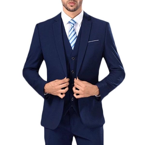 men's suits & blazers business formal men slim fit custom wedding groom tuxedos notched lapel male fashion 3 piece jacket with pants ve, White;black
men's suits & blazers business formal men slim fit custom wedding groom tuxedos notched lapel male fashion 3 piece jacket with pants ve, White;black