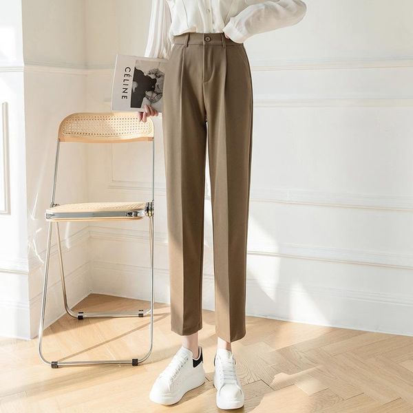 women's pants & capris 820 spring fall high waist button loose straight thin casual solid color office female daily cropped suit trouse, Black;white
women's pants & capris 820 spring fall high waist button loose straight thin casual solid color office female daily cropped suit trouse, Black;white