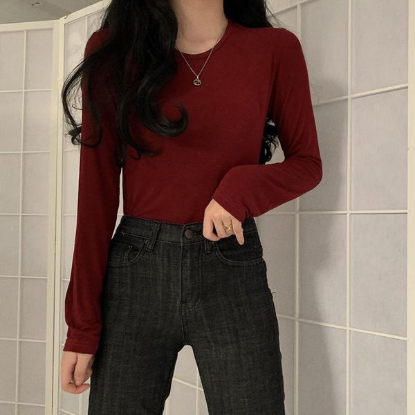 women's t-shirt 5 colors 2021 preppy style autumn womens basic solid color slim long sleeve t shirts tee shirt femme (c2690, White
women's t-shirt 5 colors 2021 preppy style autumn womens basic solid color slim long sleeve t shirts tee shirt femme (c2690, White