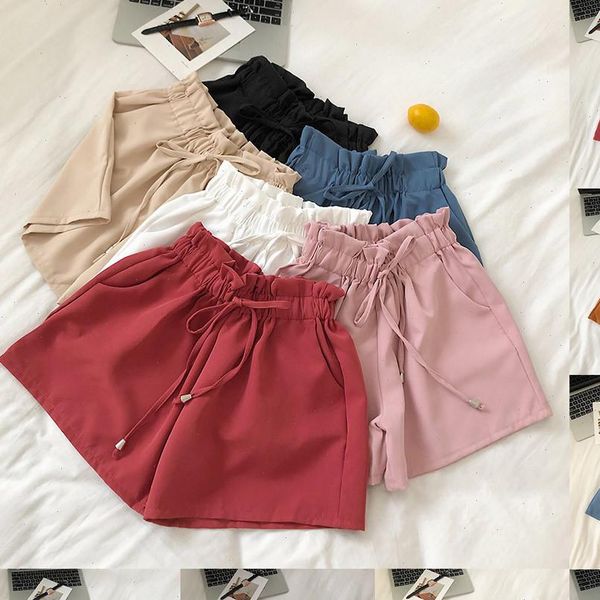 2021 shorts women summer solid color shorts chiffon casual high waist shorts beach stretch korte broek dames spodenki damskie, White;black
2021 shorts women summer solid color shorts chiffon casual high waist shorts beach stretch korte broek dames spodenki damskie, White;black