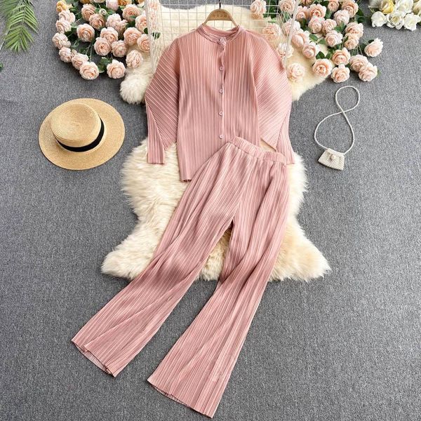 women's two piece pants vintage green/pink/grey chiffon set female casual single breasted loose blouse + high waist wide draped suit, White
women's two piece pants vintage green/pink/grey chiffon set female casual single breasted loose blouse + high waist wide draped suit, White