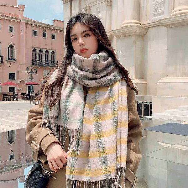plaid scarf women's autumn and winter korean versatile ins long tassel bib thickened to keep warm, Blue;gray
plaid scarf women's autumn and winter korean versatile ins long tassel bib thickened to keep warm, Blue;gray