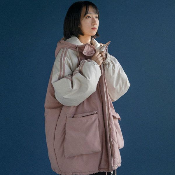 parkas thickening winter detachable hat korean loose large faux fur collar patchwork cotton coat warm outwears, Black;brown
parkas thickening winter detachable hat korean loose large faux fur collar patchwork cotton coat warm outwears, Black;brown