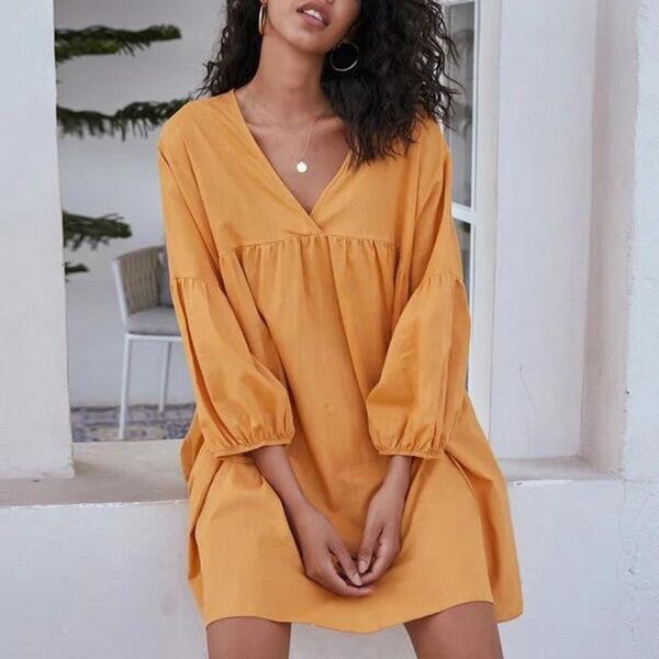 casual dresses women plus size long sleeve linen cotton dress autumn elegant v neck party loose solid ruffles mini 2021#w3, Black;gray
casual dresses women plus size long sleeve linen cotton dress autumn elegant v neck party loose solid ruffles mini 2021#w3, Black;gray