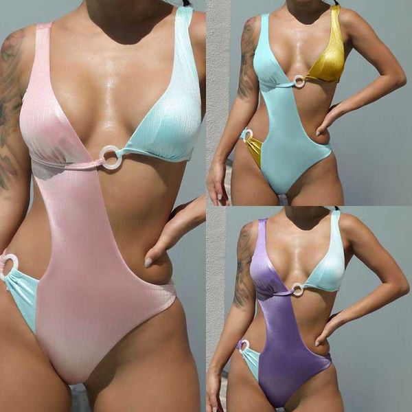 women's swimwear women swimsuit, adults shiny hollow out color block with chest pad, 2021 summer, White;black
women's swimwear women swimsuit, adults shiny hollow out color block with chest pad, 2021 summer, White;black