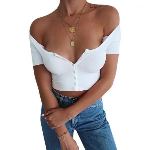 u-neck buttons crop t-shirt women cardigan solid cotton single-breasted summer clothes vintage tee shirt femme women's, White
u-neck buttons crop t-shirt women cardigan solid cotton single-breasted summer clothes vintage tee shirt femme women's, White