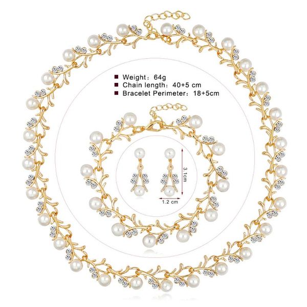 earrings & necklace female gold jewelry bridal wedding rhinestone pearl plated ring chic crystal women set, Silver
earrings & necklace female gold jewelry bridal wedding rhinestone pearl plated ring chic crystal women set, Silver