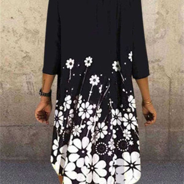 shirt casual dresses print lapel short sve loose floral medium length drs for women, Black;gray
shirt casual dresses print lapel short sve loose floral medium length drs for women, Black;gray