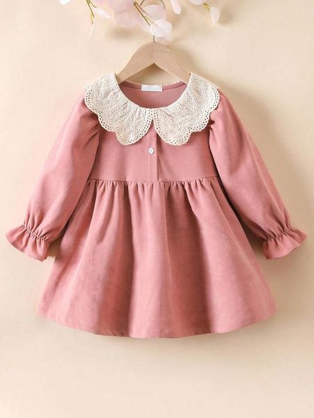 toddler girls contrast eyelet embroidered flounce sleeve dress she, Red;yellow
toddler girls contrast eyelet embroidered flounce sleeve dress she, Red;yellow