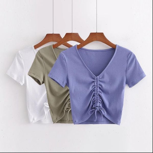 and the united states v collar short sleeve t shirt women with draw string cultivate morality show thin midriff sexy, White
and the united states v collar short sleeve t shirt women with draw string cultivate morality show thin midriff sexy, White