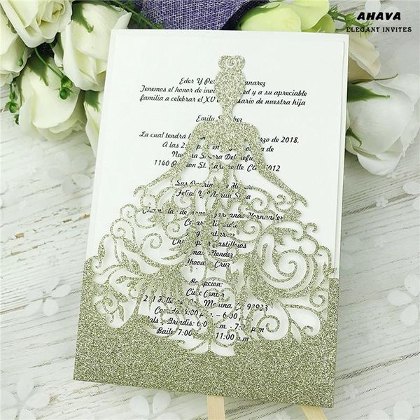 greeting cards ahava glitter laser cut wedding invitation 4 girls' birthday bride shower sweet 15 16 quinceanera
greeting cards ahava glitter laser cut wedding invitation 4 girls' birthday bride shower sweet 15 16 quinceanera