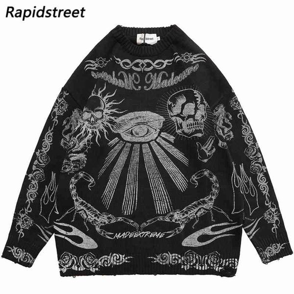 hip hop oversize men women harajuku skull graffiti retro vintage knitted sweater cotton pullover 2021 fall winter, Black
hip hop oversize men women harajuku skull graffiti retro vintage knitted sweater cotton pullover 2021 fall winter, Black