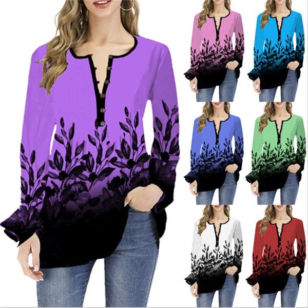 women's t-shirt long sleeve printed open-neck ruffle stylish for female spring autumn s-5xl, White
women's t-shirt long sleeve printed open-neck ruffle stylish for female spring autumn s-5xl, White