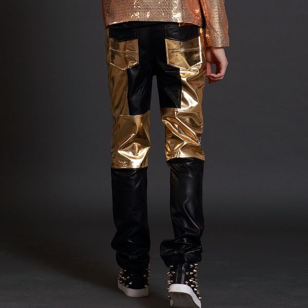 golden black male pants leather trousers nightclub bar singer lead dance rock jazz dance performance leather pants stage costume, Black;red
golden black male pants leather trousers nightclub bar singer lead dance rock jazz dance performance leather pants stage costume, Black;red