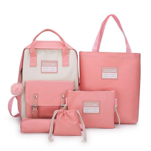 school bags 5 pcs sets female backpack 2021 canvas for teenage girls women trend nylon rucksuck child students
school bags 5 pcs sets female backpack 2021 canvas for teenage girls women trend nylon rucksuck child students