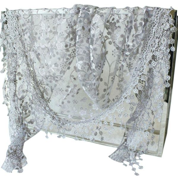 scarves women lace sheer floral triangle veil mantilla scarf shawl wrap tassel 875b, Blue;gray
scarves women lace sheer floral triangle veil mantilla scarf shawl wrap tassel 875b, Blue;gray