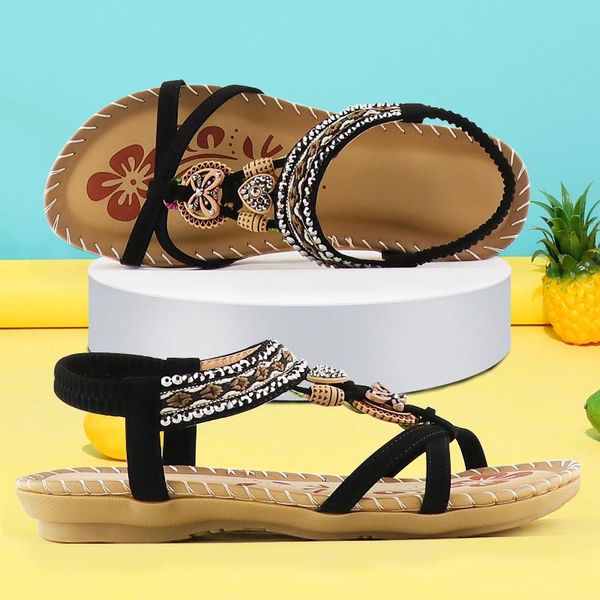 sandals women summer wedges shoes designer butterfly-knot rhinestone slides sandalias mujer bohemia elastic band sandal, Black
sandals women summer wedges shoes designer butterfly-knot rhinestone slides sandalias mujer bohemia elastic band sandal, Black