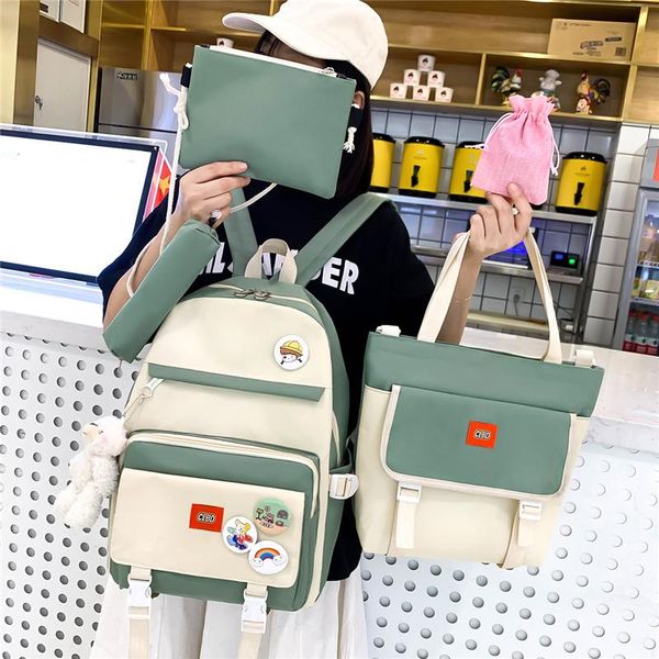 backpack style 5 pcs 2021 fashion small fresh large capacity simple and lightweight student school bag handbag
backpack style 5 pcs 2021 fashion small fresh large capacity simple and lightweight student school bag handbag