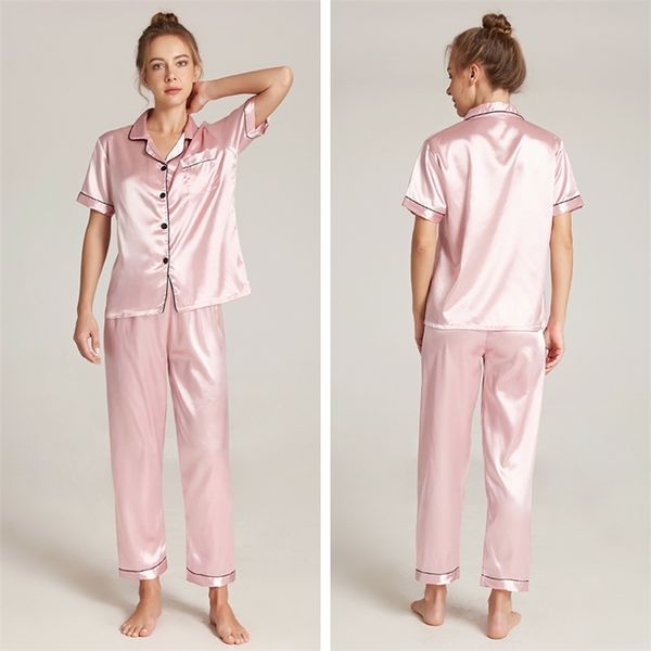 women pajamas sets plus size silk 's pyjamas for sleepwear female home clothes summer bannirou 210809, Black;red
women pajamas sets plus size silk 's pyjamas for sleepwear female home clothes summer bannirou 210809, Black;red