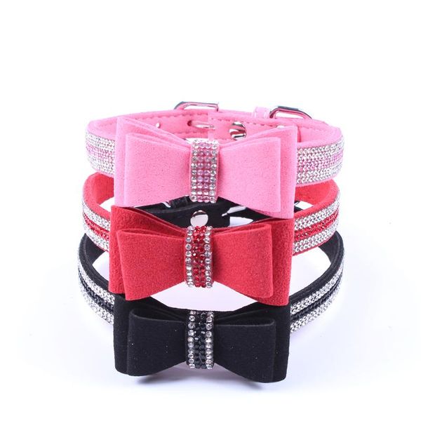dog collars & leashes small pet cat velvet pu leather collar necklace with bling bow puppy neck strap 4 sizes
dog collars & leashes small pet cat velvet pu leather collar necklace with bling bow puppy neck strap 4 sizes