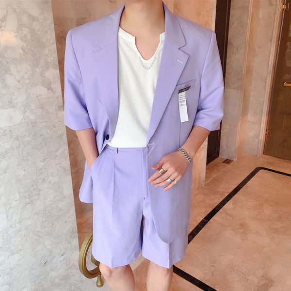 men's suits & blazers white and purple men's bridegroom suit, fashion half sleeve japan, in summer 2021, White;black
men's suits & blazers white and purple men's bridegroom suit, fashion half sleeve japan, in summer 2021, White;black