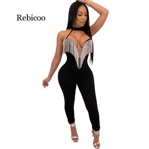 women's jumpsuits & rompers diamonds tassel halter bandage night party club jumpsuit women strapless v neck backless romper outfit stre, Black;white
women's jumpsuits & rompers diamonds tassel halter bandage night party club jumpsuit women strapless v neck backless romper outfit stre, Black;white